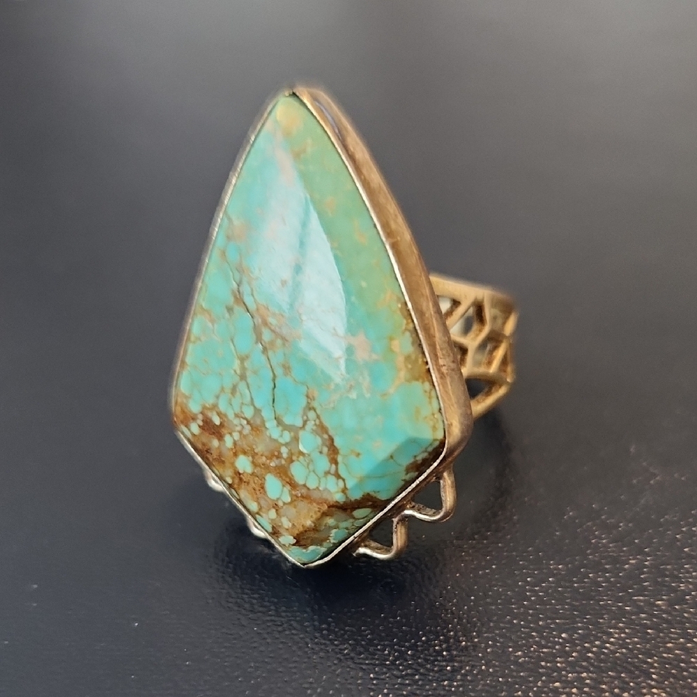 Green and Silver Statement Ring